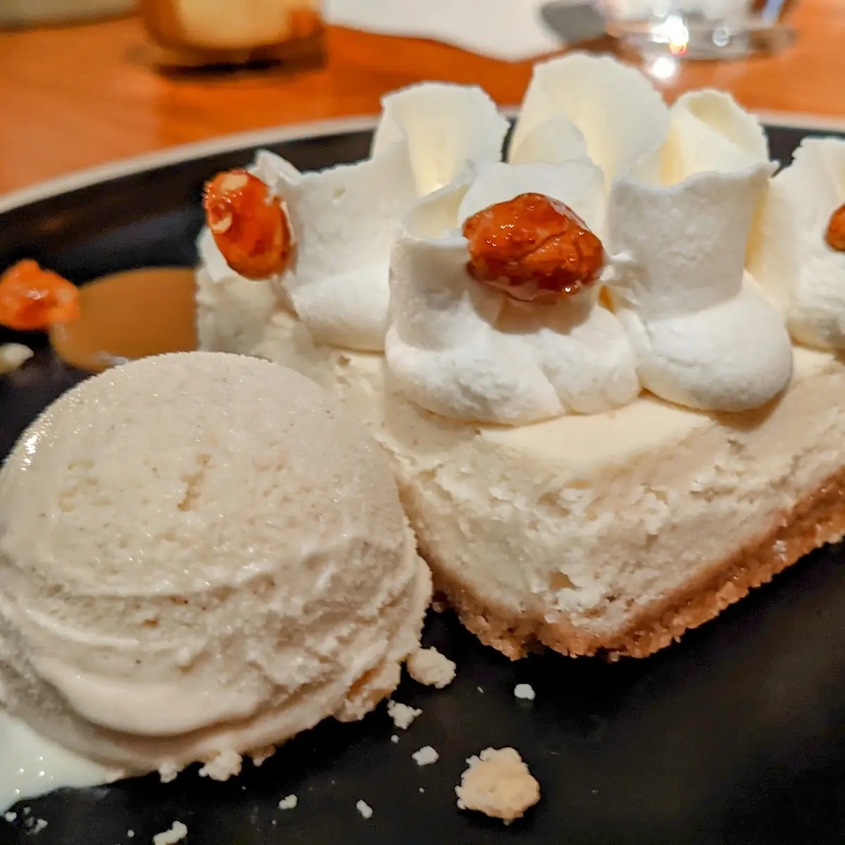 Peanut Butter Cheesecake with Horchata Ice Cream
