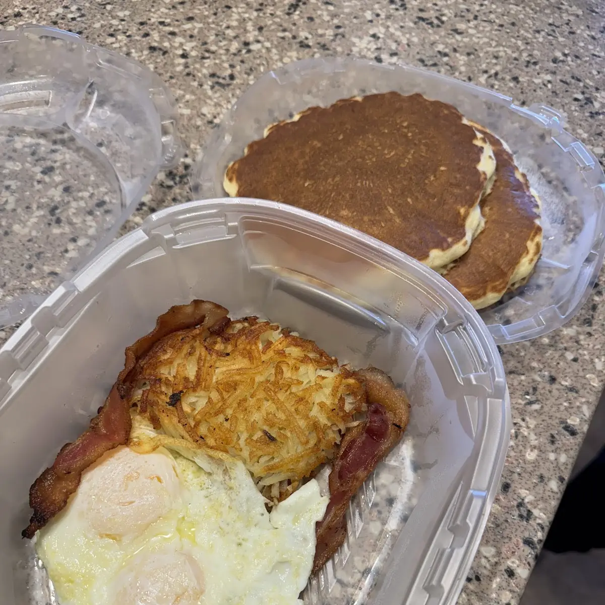 Hash Browns Eggs and Pancakes