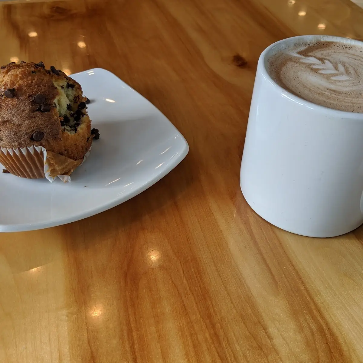 Dark Chocolate Mocha and Chocolate Muffin