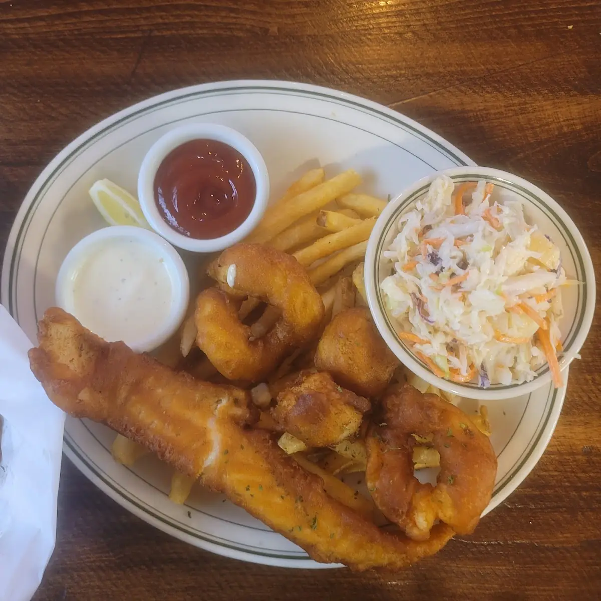 Fish N Chips Scallops Shrimp Dinner