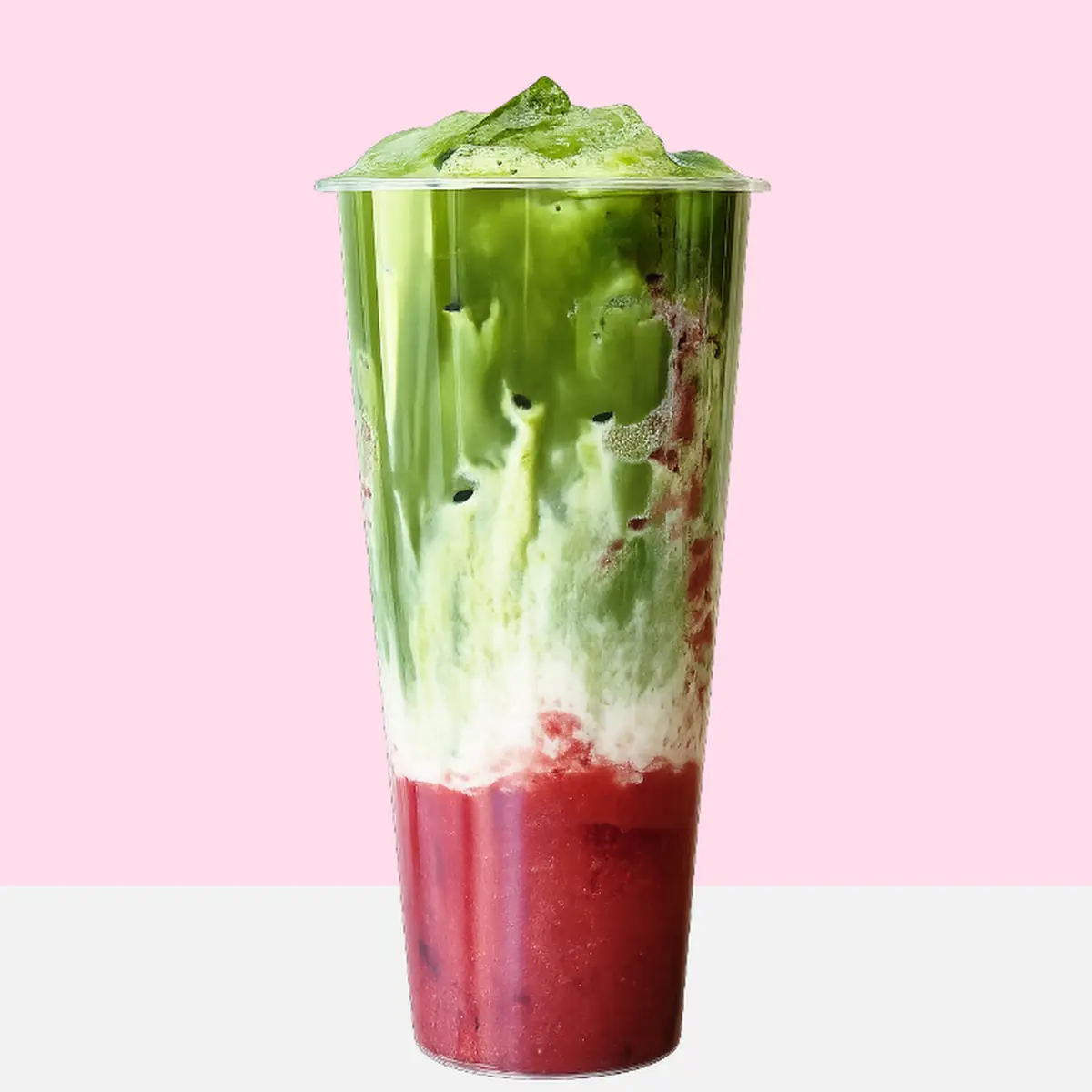 Strawberry Matcha Latte Iced