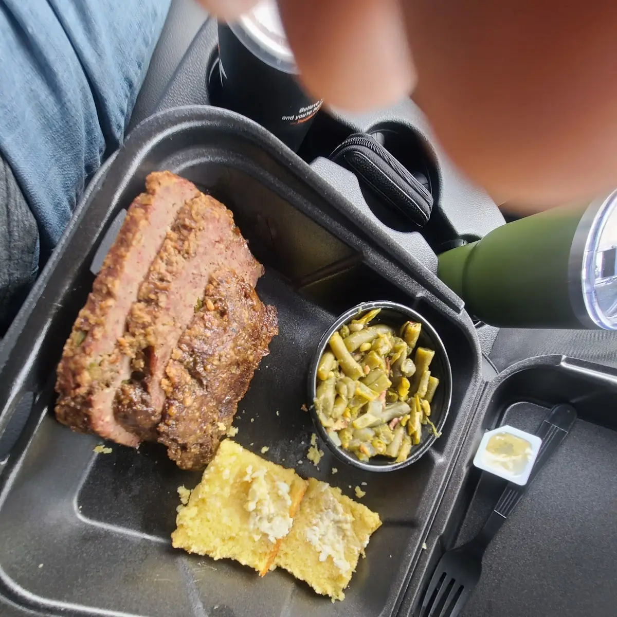 Meatloaf Green Beans and Corn Bread