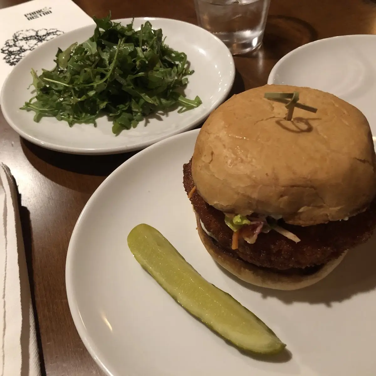 Shrimp Burger and Side Salad