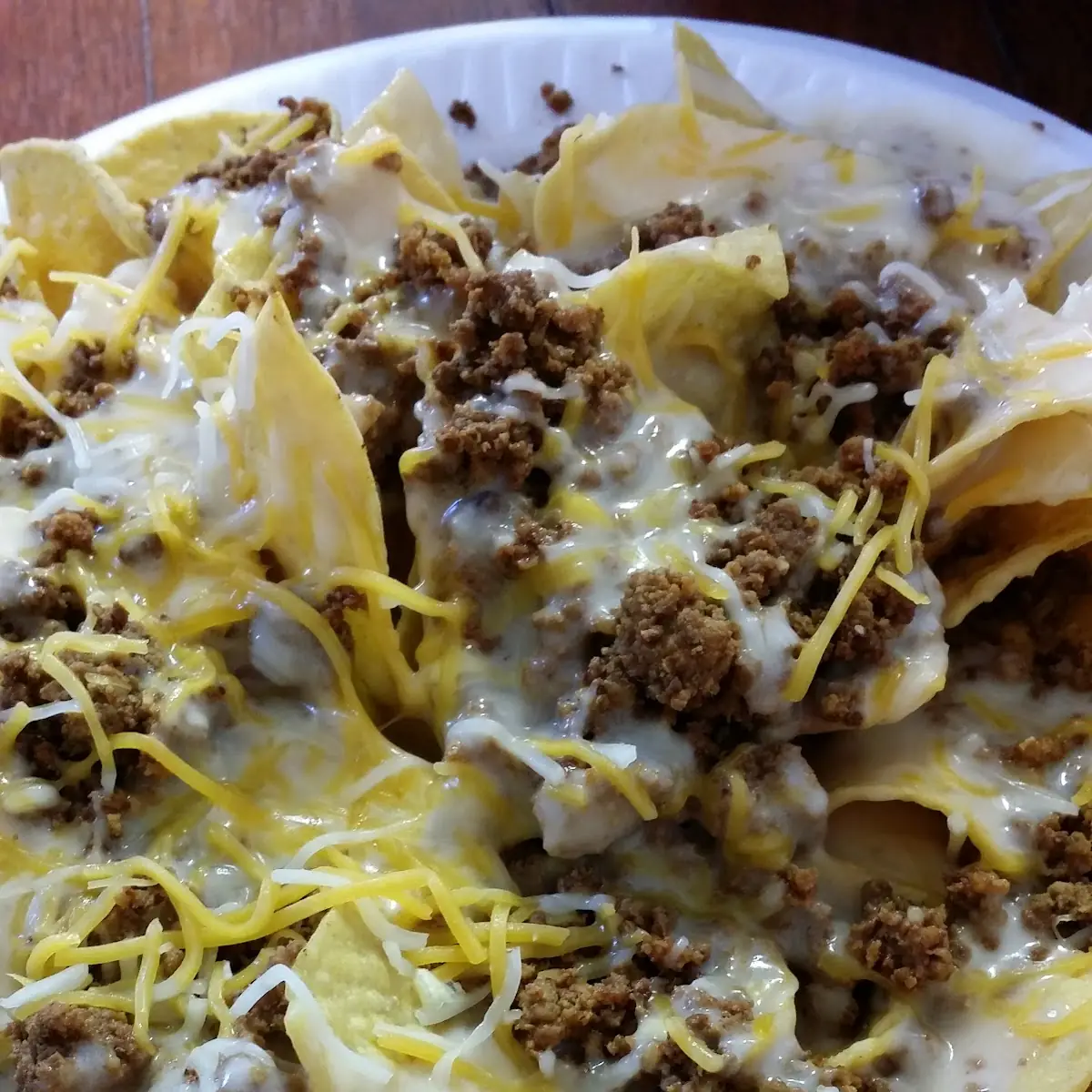 Nachos with Ground Beef and Cheese