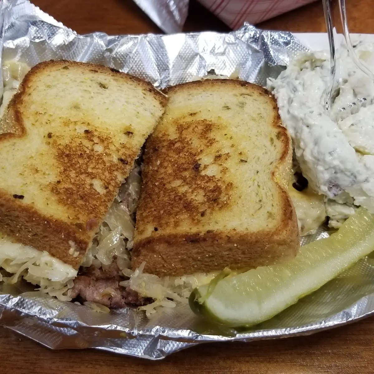 Rueben Sandwich with Potato Salad