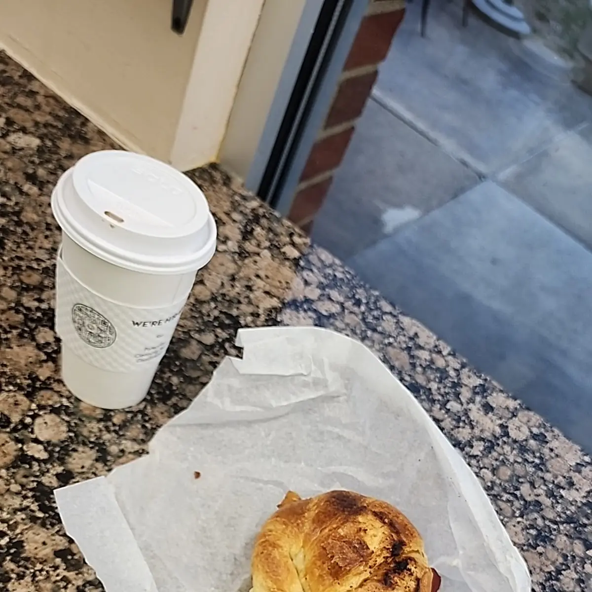 Bacon Egg and Cheese on a Croissant Sandwich