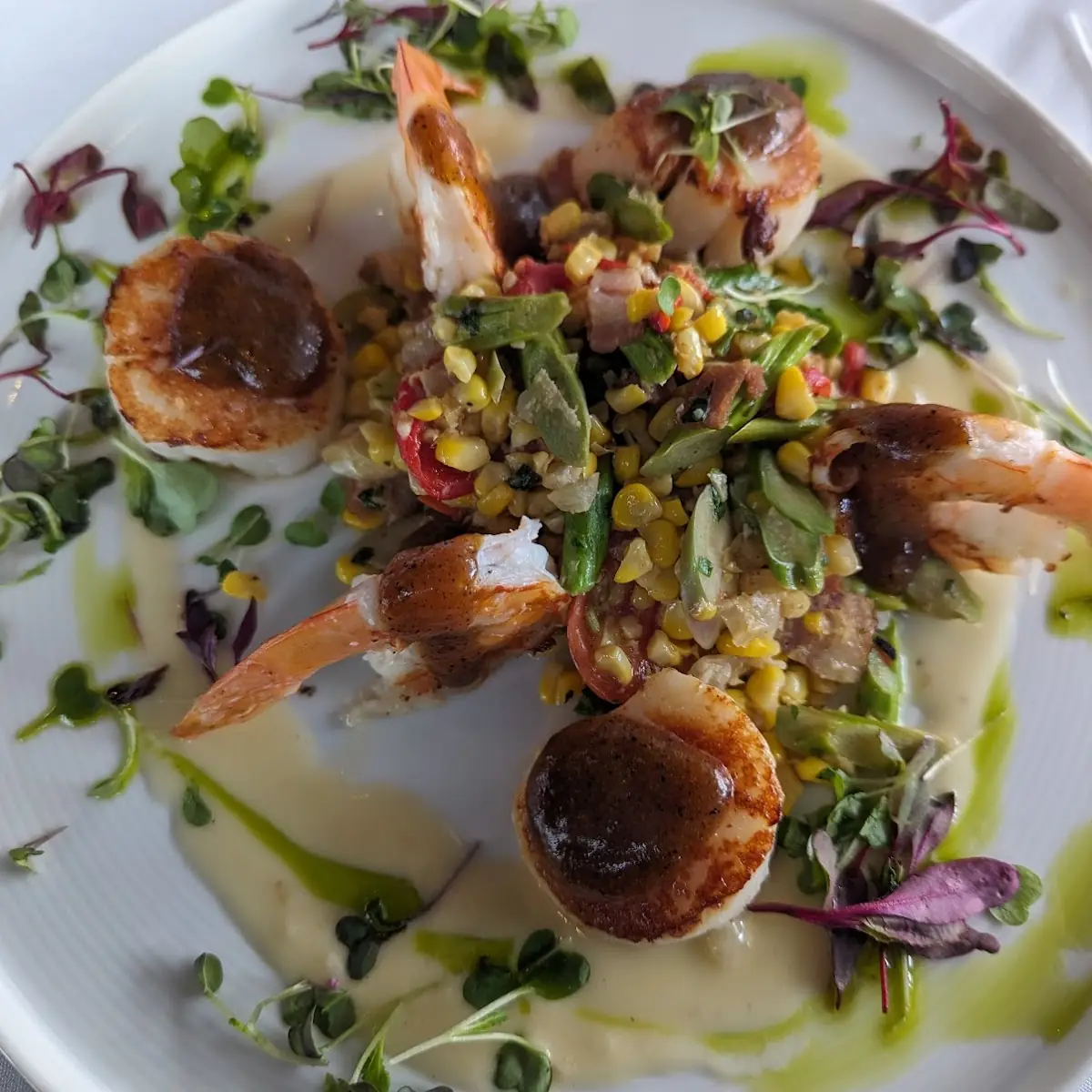 Peach-Bourbon Glazed Scallops Shrimp