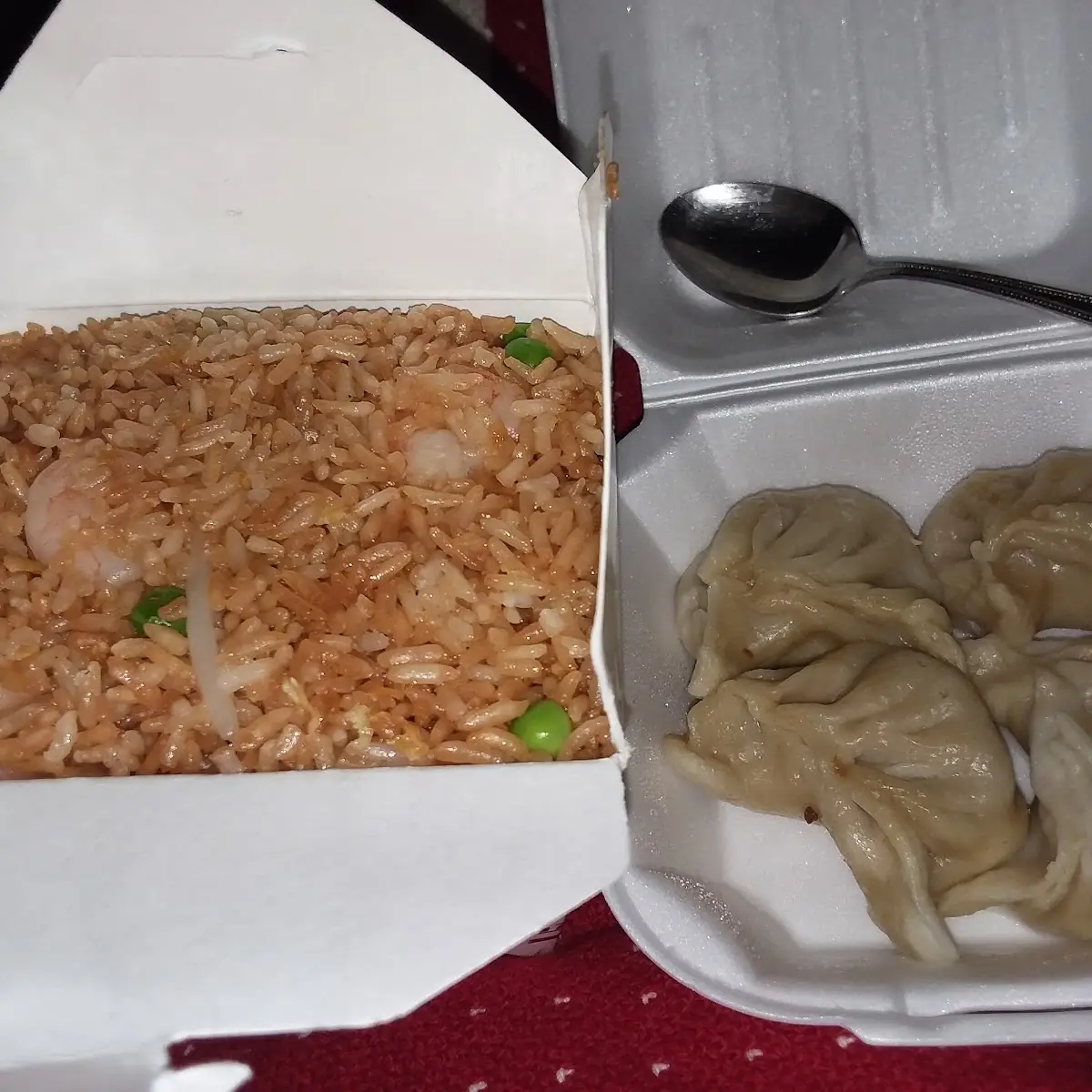 Shrimp Fried Rice and Steamed Dumplings
