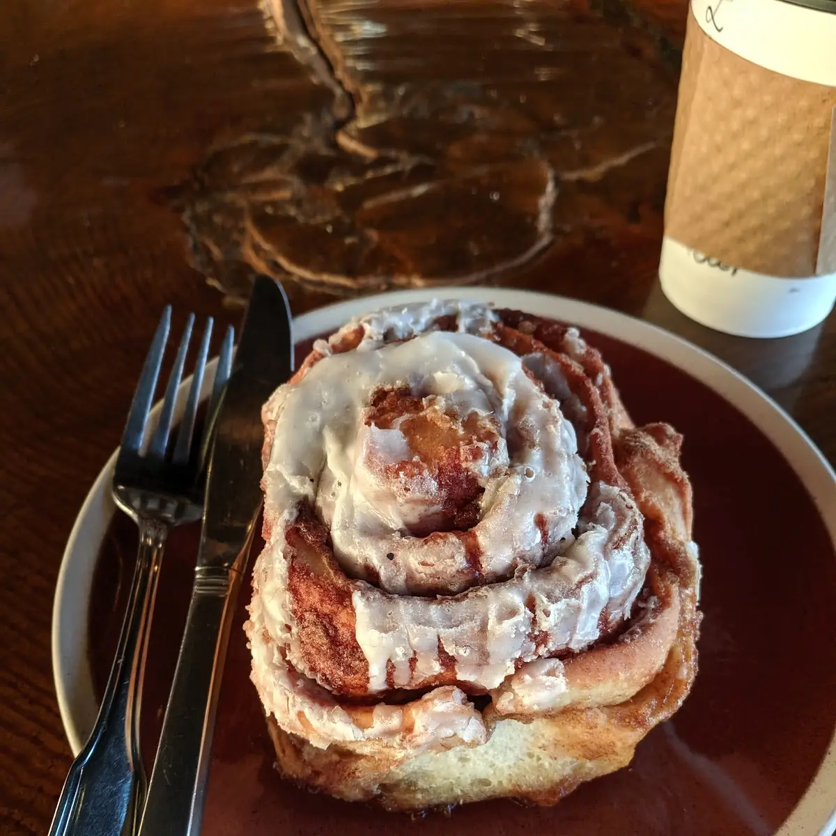 Latte with Cinnamon Roll