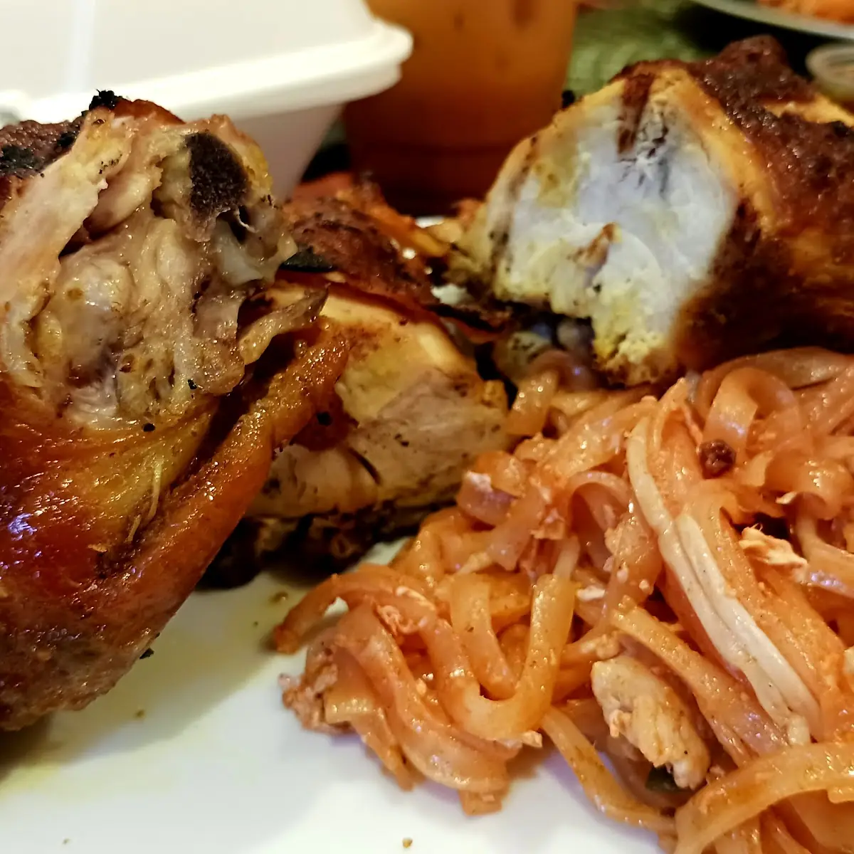 BBQ Chicken Left Chicken Pad Thai Right