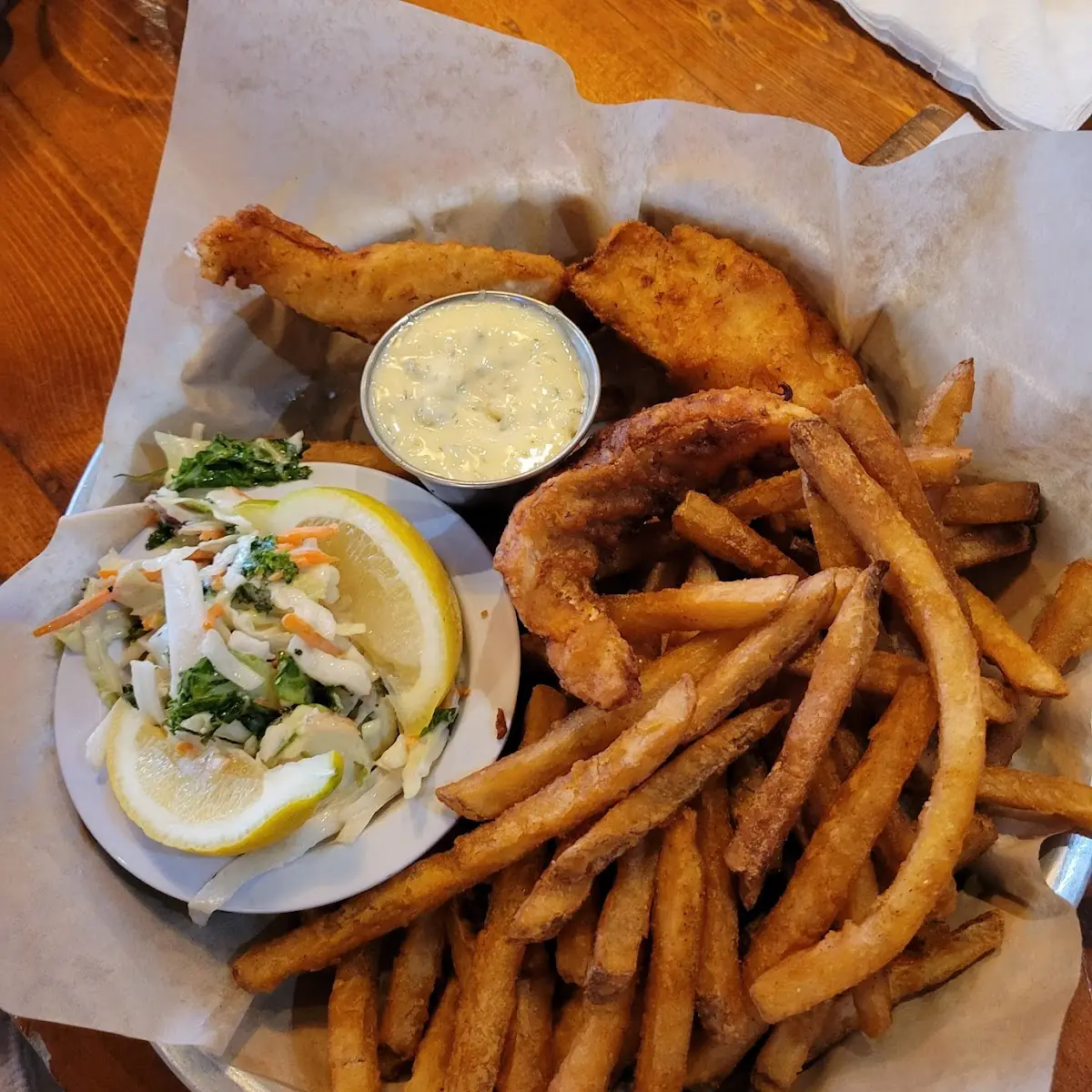 Fish and Chips with Slaw