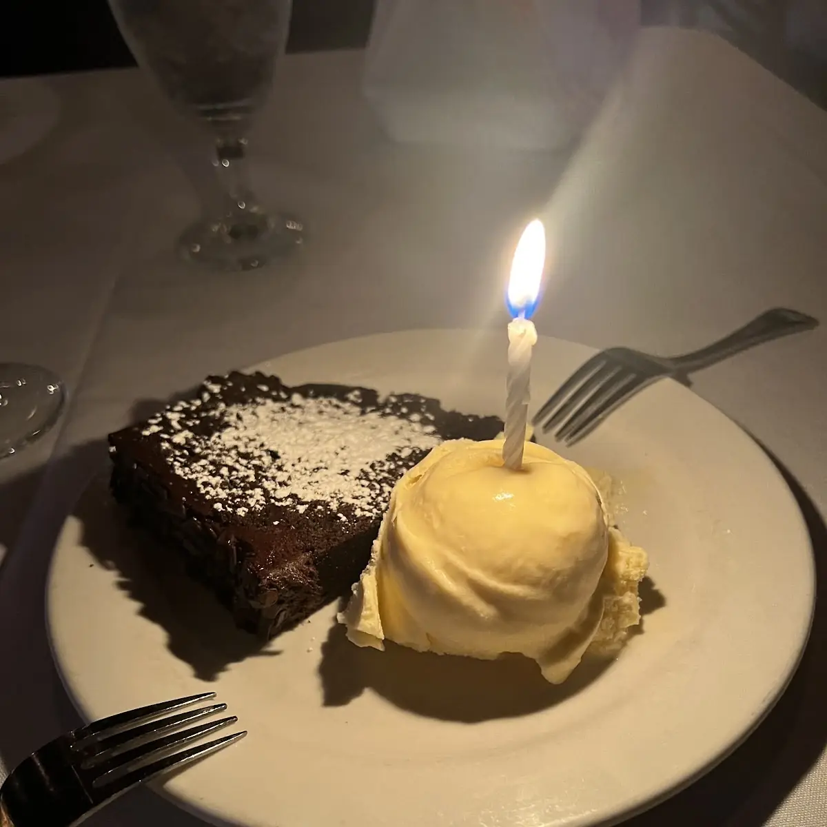Chocolate Cake and Vanilla Ice Cream