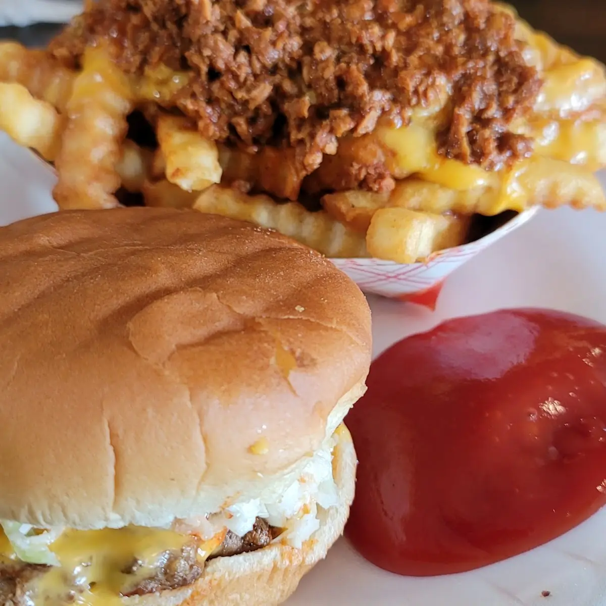 Cheese Burger and Rodeo Fries