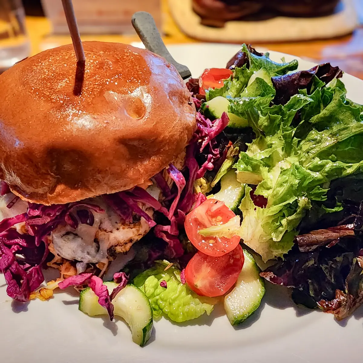 Buffalo Chicken Sandwich with Side Salad