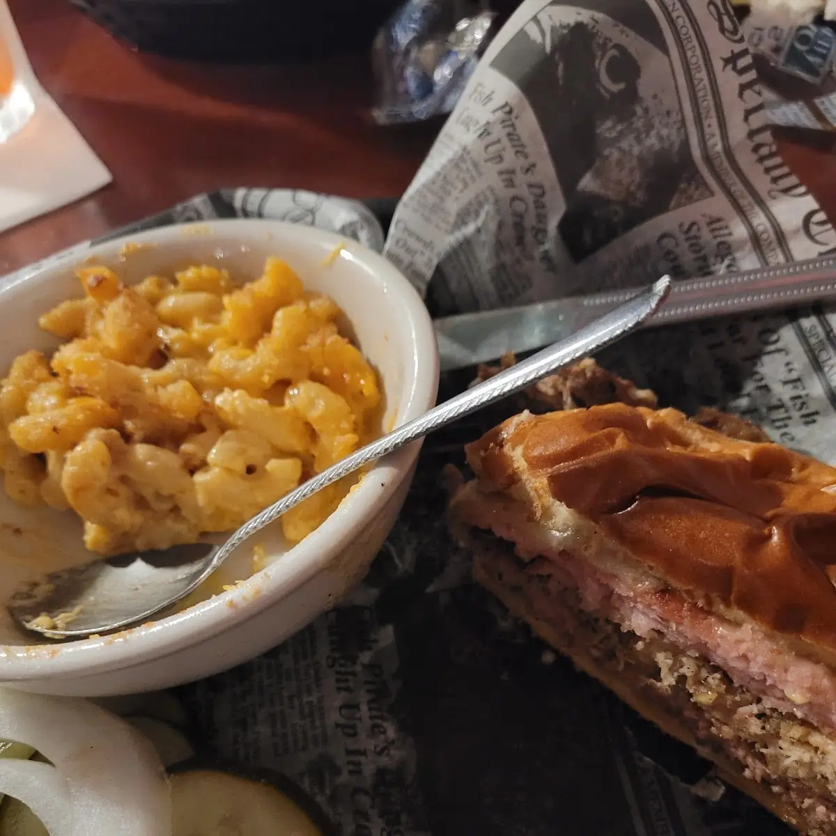 Cuban Burger with Mac and Cheese