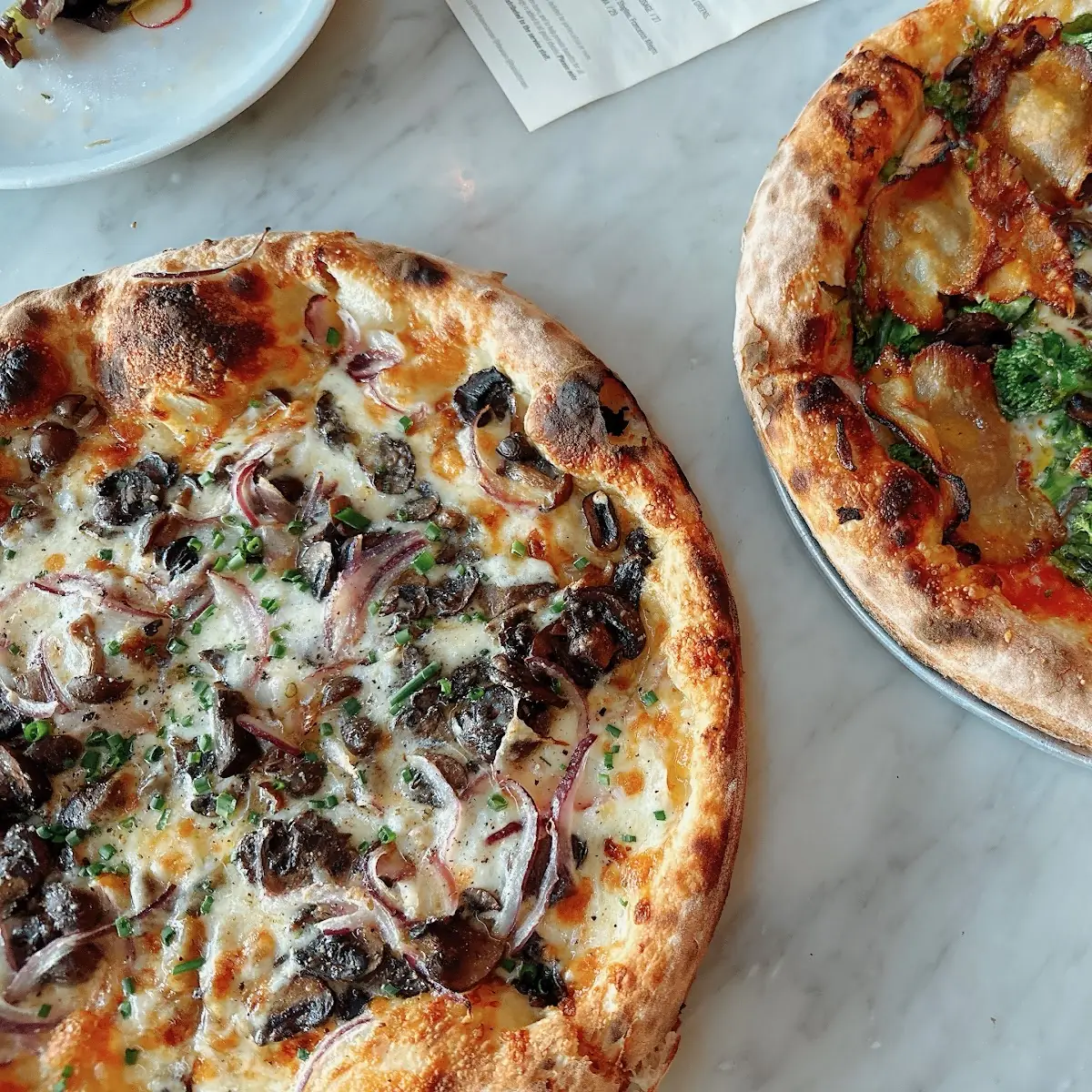 Braised Pork Meatballs Garlic Pizza Bianca