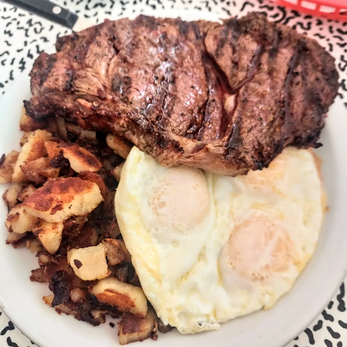 Ribeye Steak and Eggs and Toast