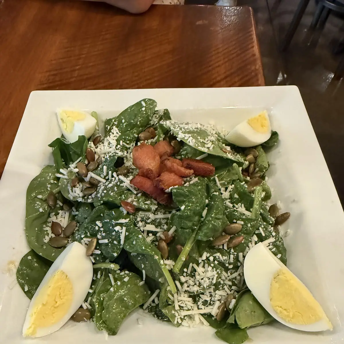 Warm Bacon Spinach Salad