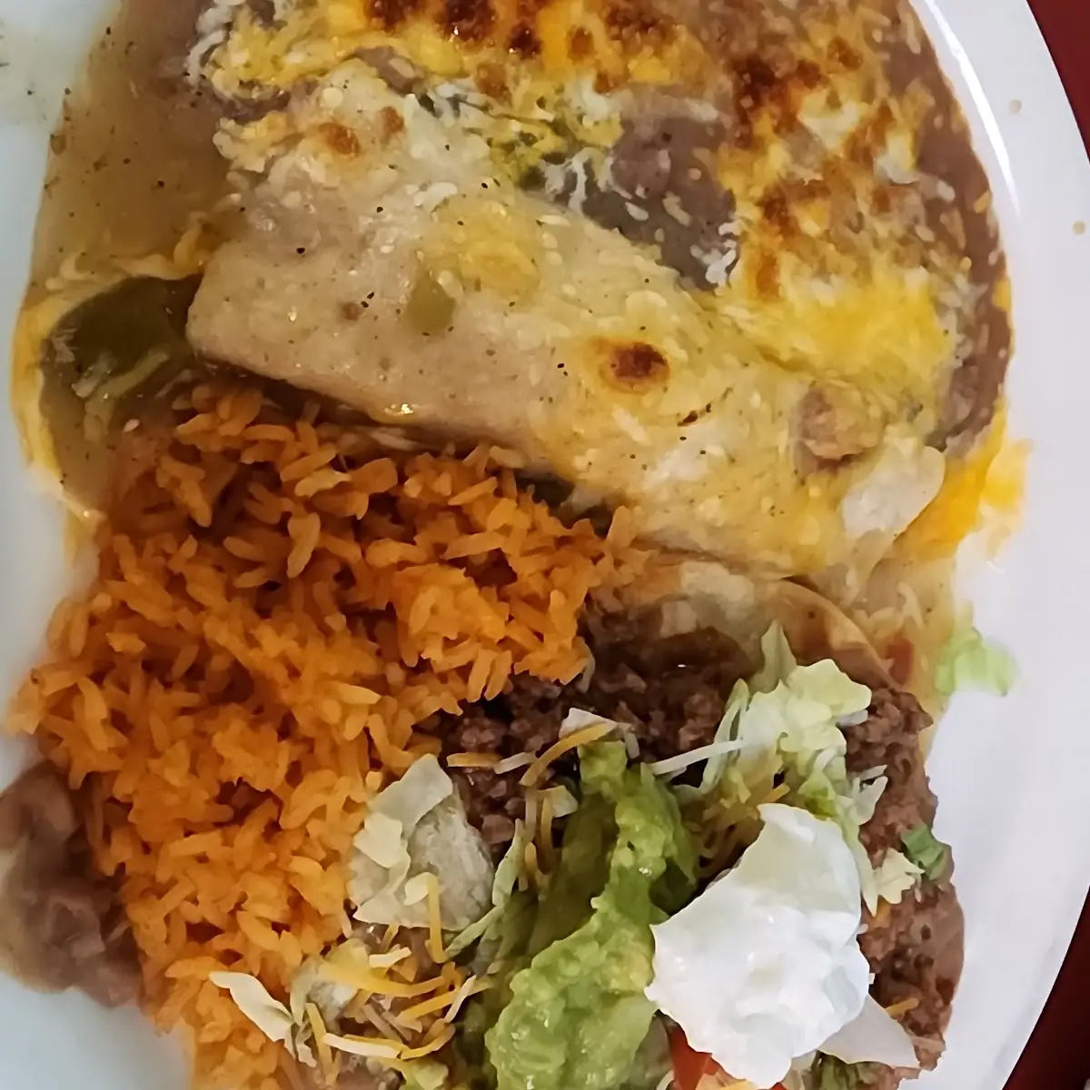 Tostada and Chicken Enchiladas