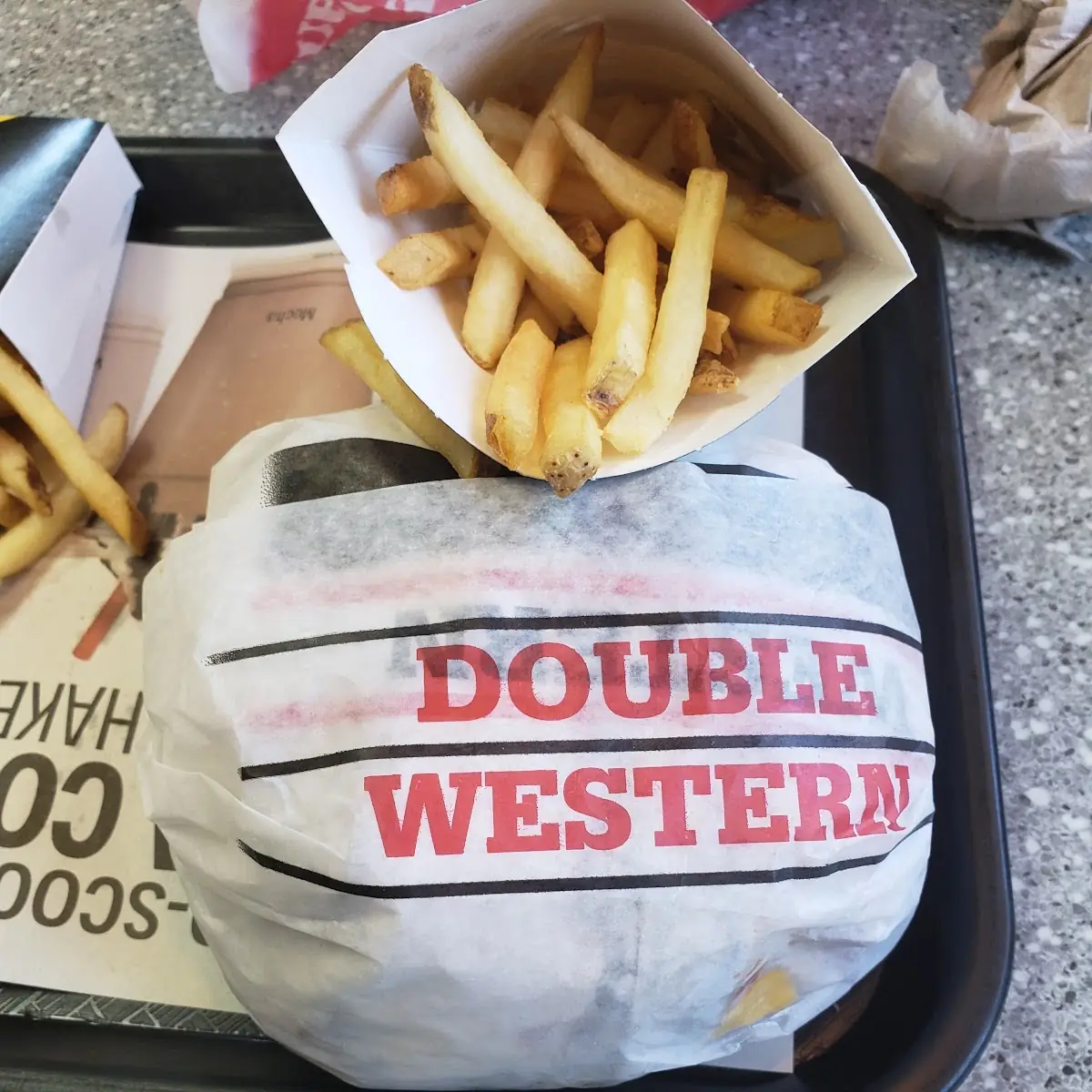 Double Western Burger and Fries