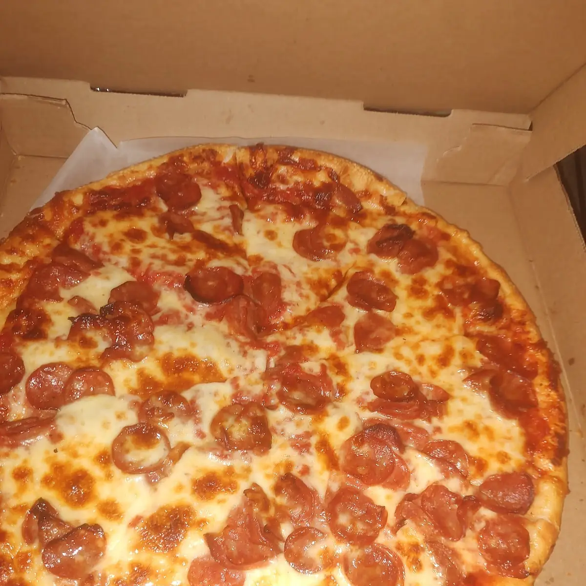 Pepperoni Pizza in Takeout Box