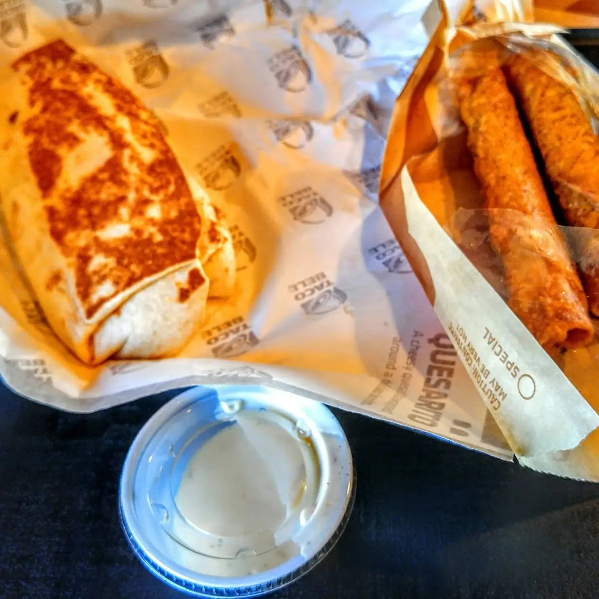 Quesarito and Rolled Chicken Tacos