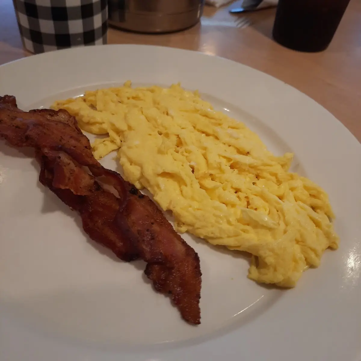 Breakfast Platter of Scrambled Eggs and Bacon