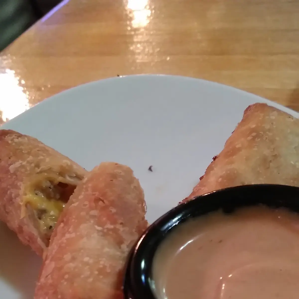 Cheeseburger Egg Roll with Honey Mustard
