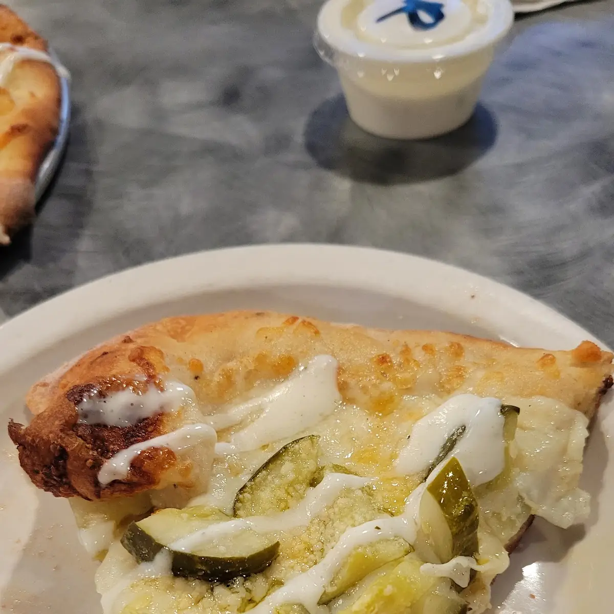 Dill Pickle Pizza Slice