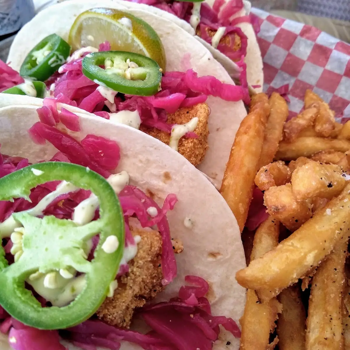 Fish Tacos with Fries