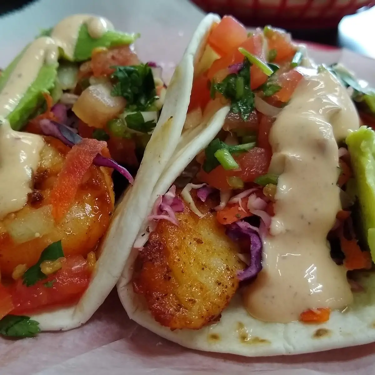 1 Fish and 1 Shrimp Tacos