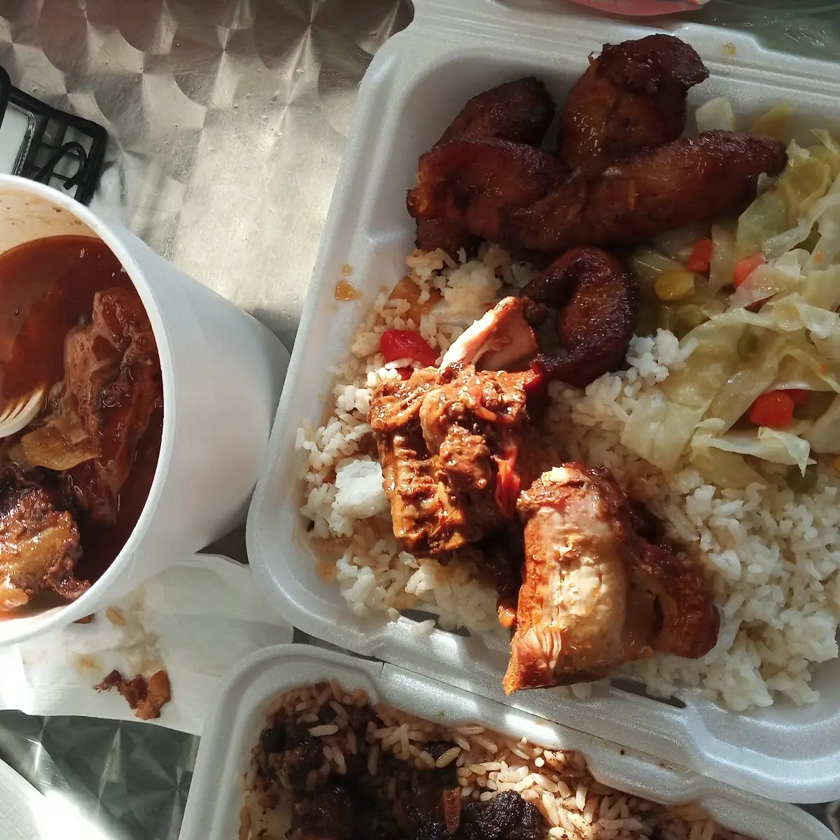 Brown Stew Chicken White Rice