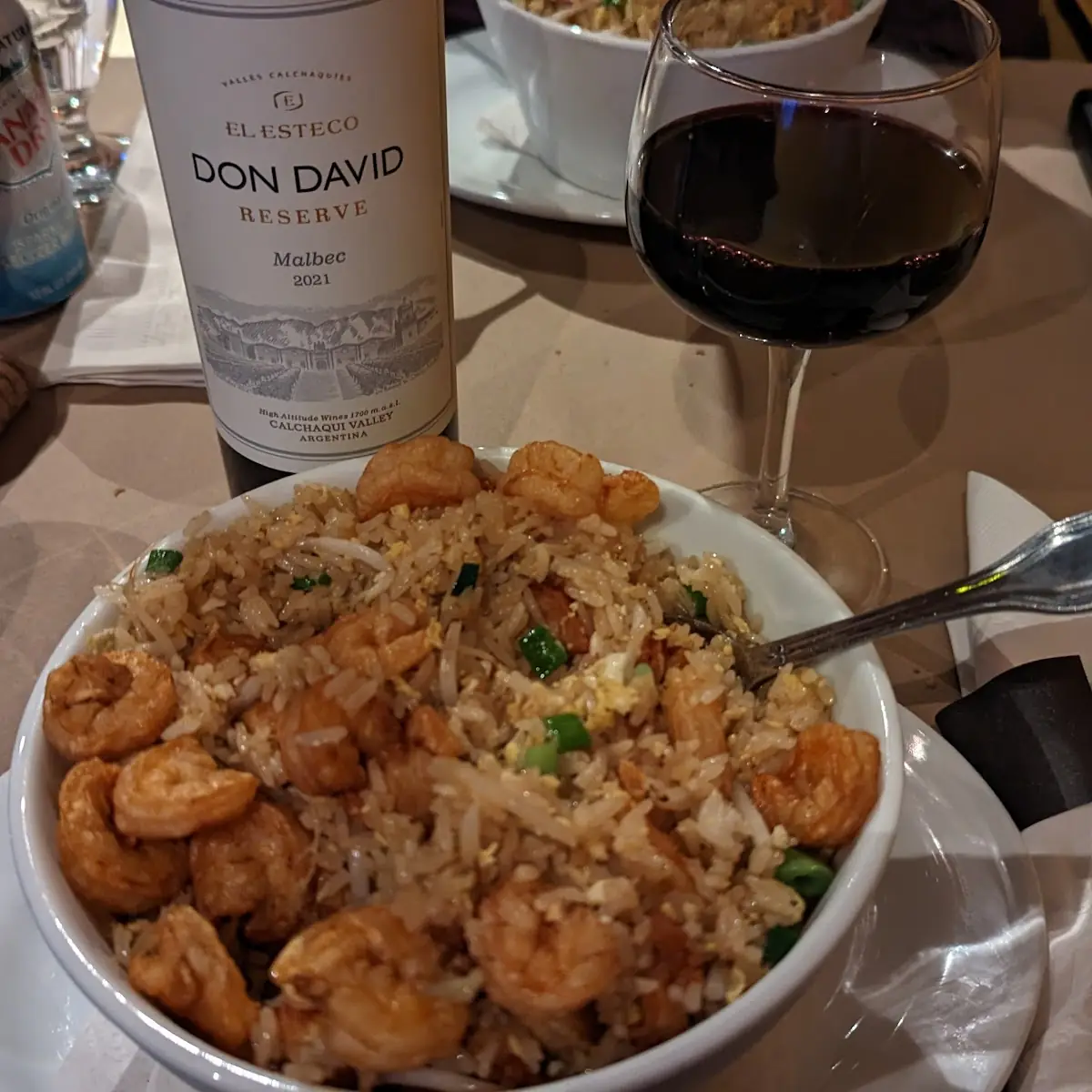 Peruvian Fried Rice with Chicken and Shrimp Bowl