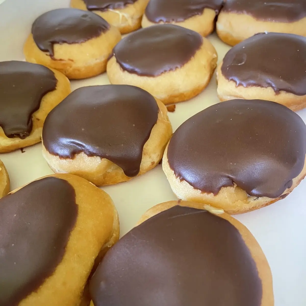 Chocolate Glazed Boston Crème Donuts