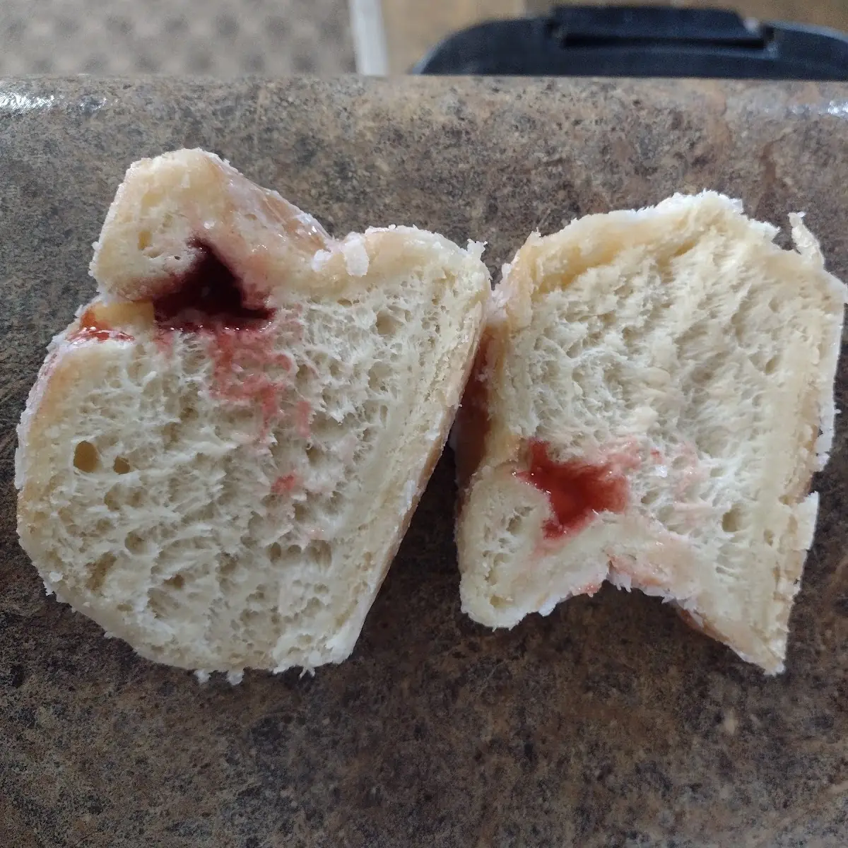 Raspberry Filled Glazed Donut