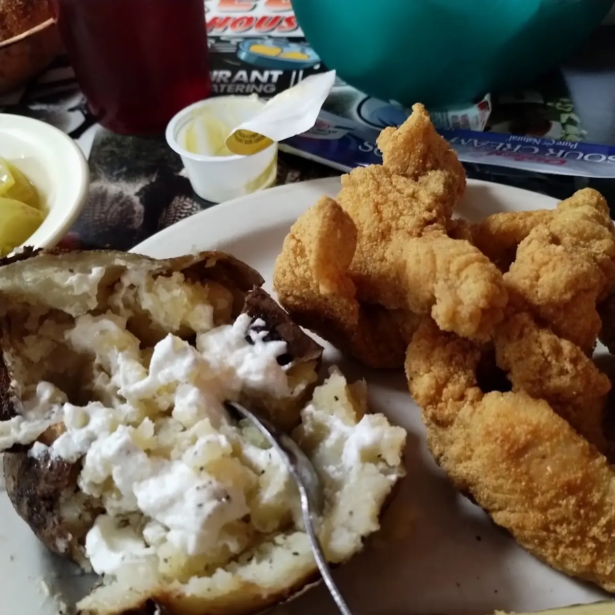 Fried Catfish w Baked Potato