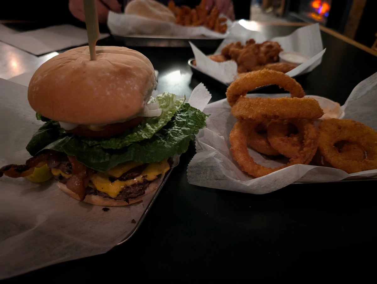 Double Cheeseburger & Onion Rings