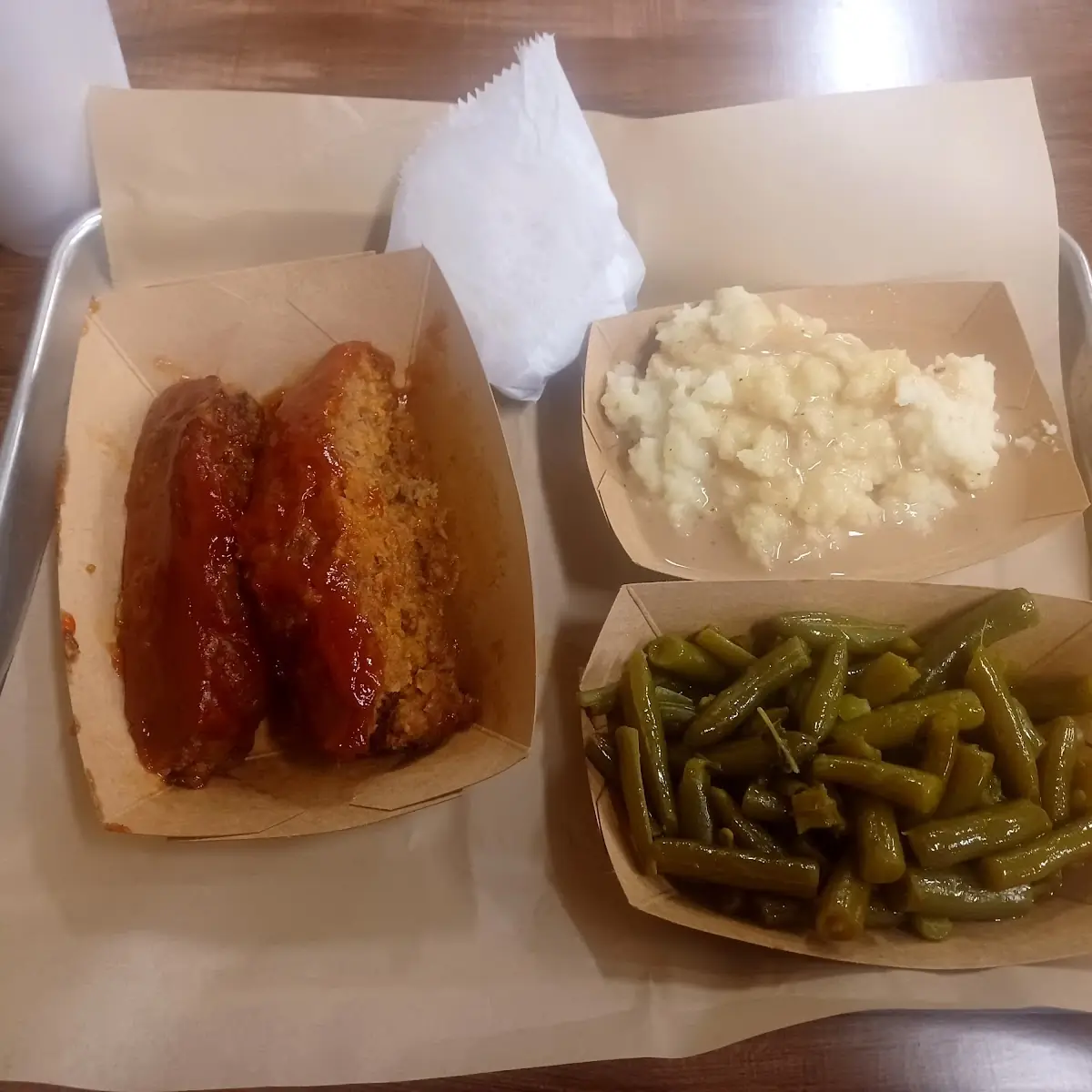 Meatloaf Mashed Potatoes Greenbeans