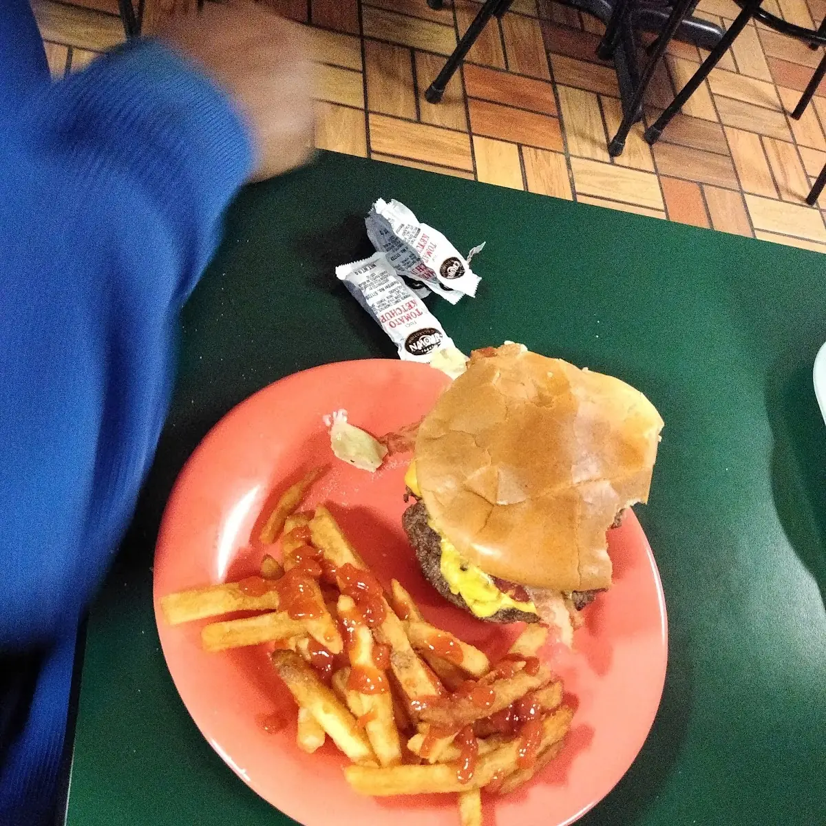 Cheese Burger and Fries