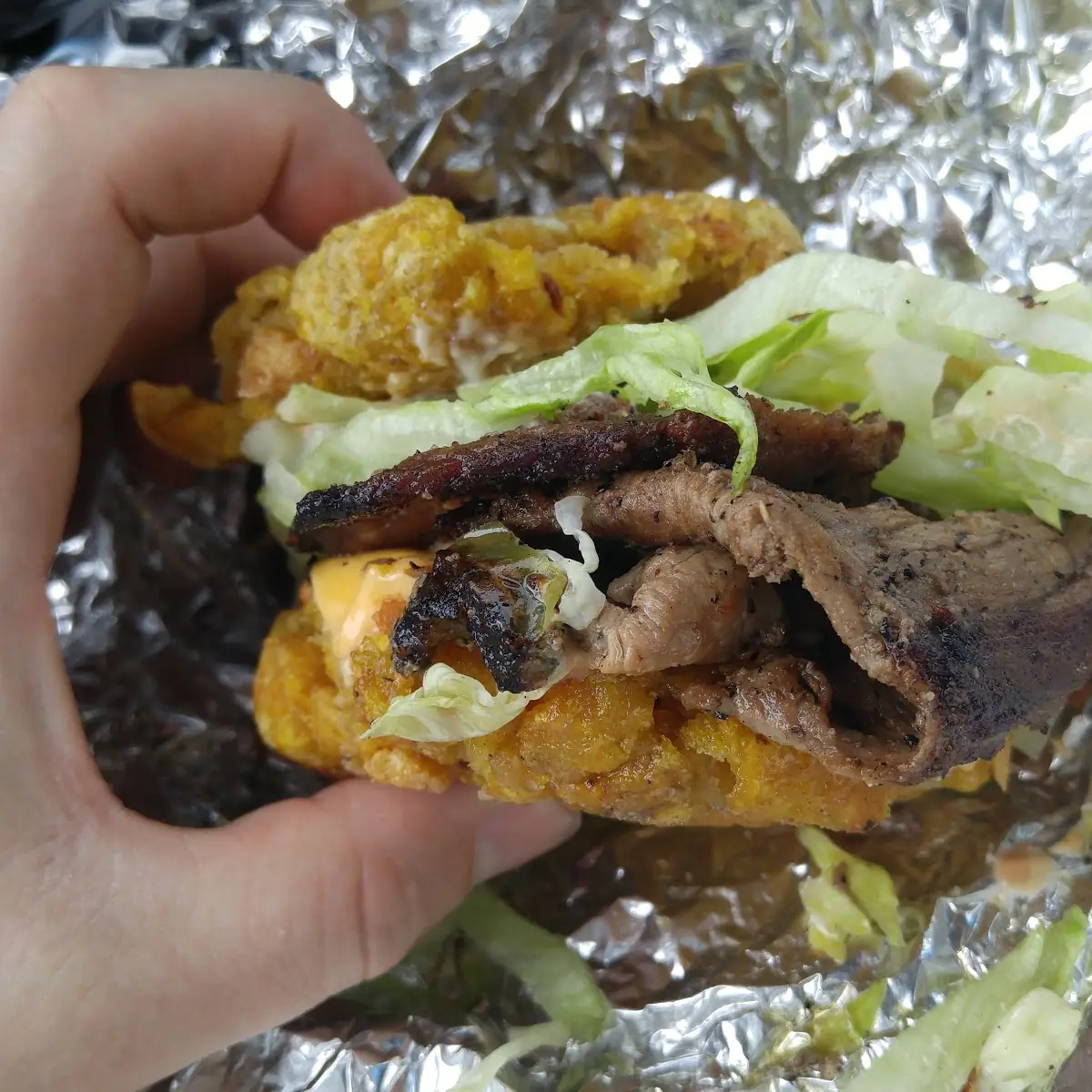 Mofongo Steak and Cheese Sandwich