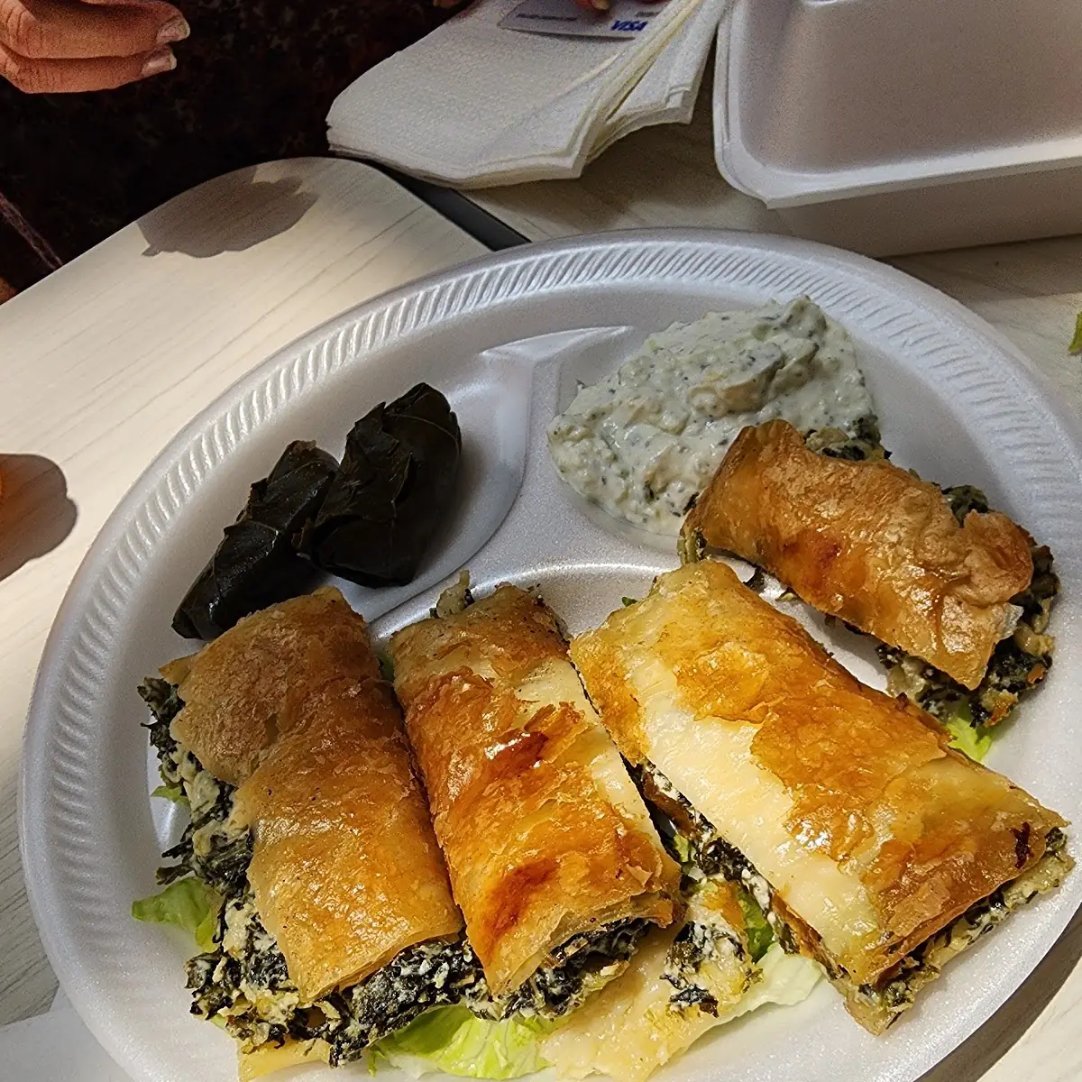 Spinach Pie and Grape Leaves