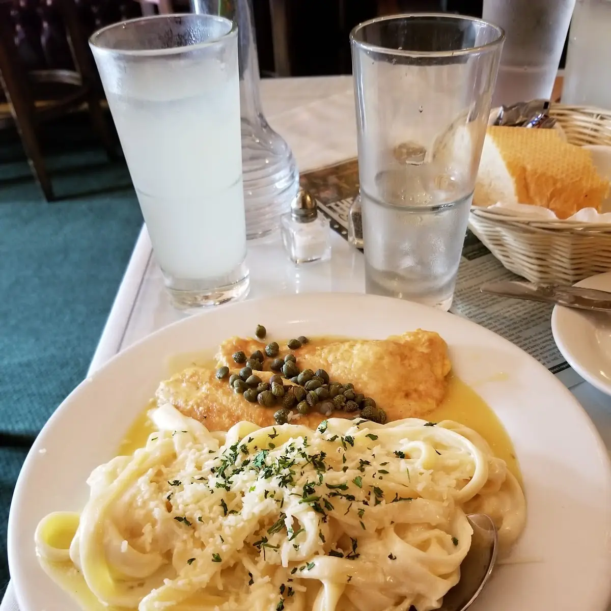 Chicken Piccata with Alfredo Pasta