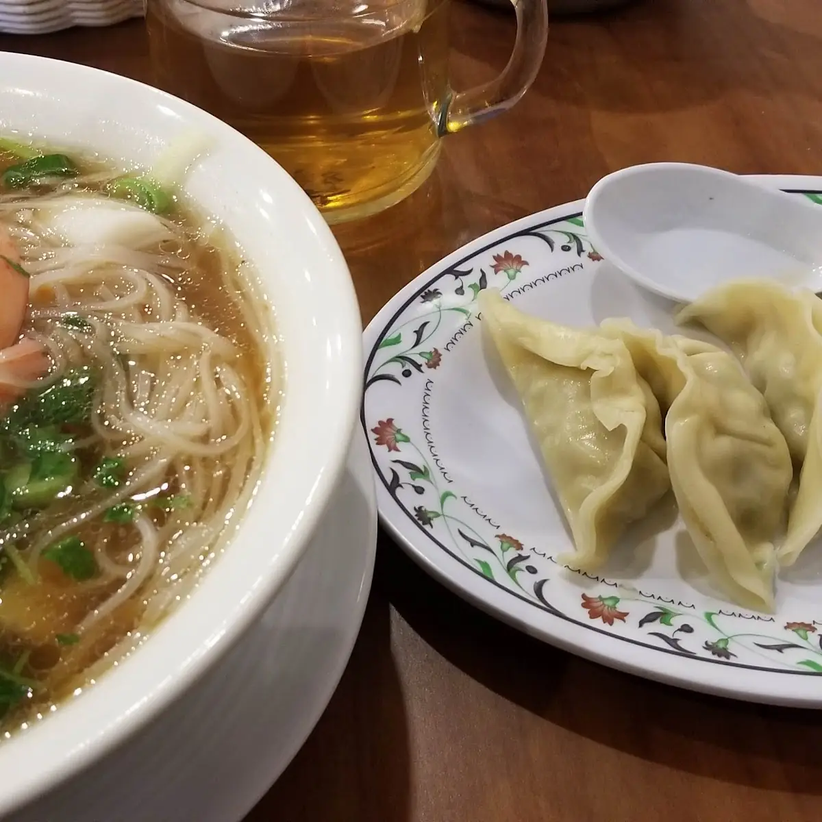 Seafood Pho and Egg Rolls