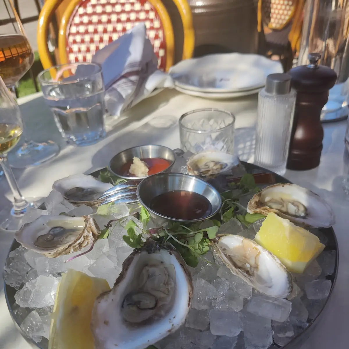 Fresh Oysters with Lemon and Sauces