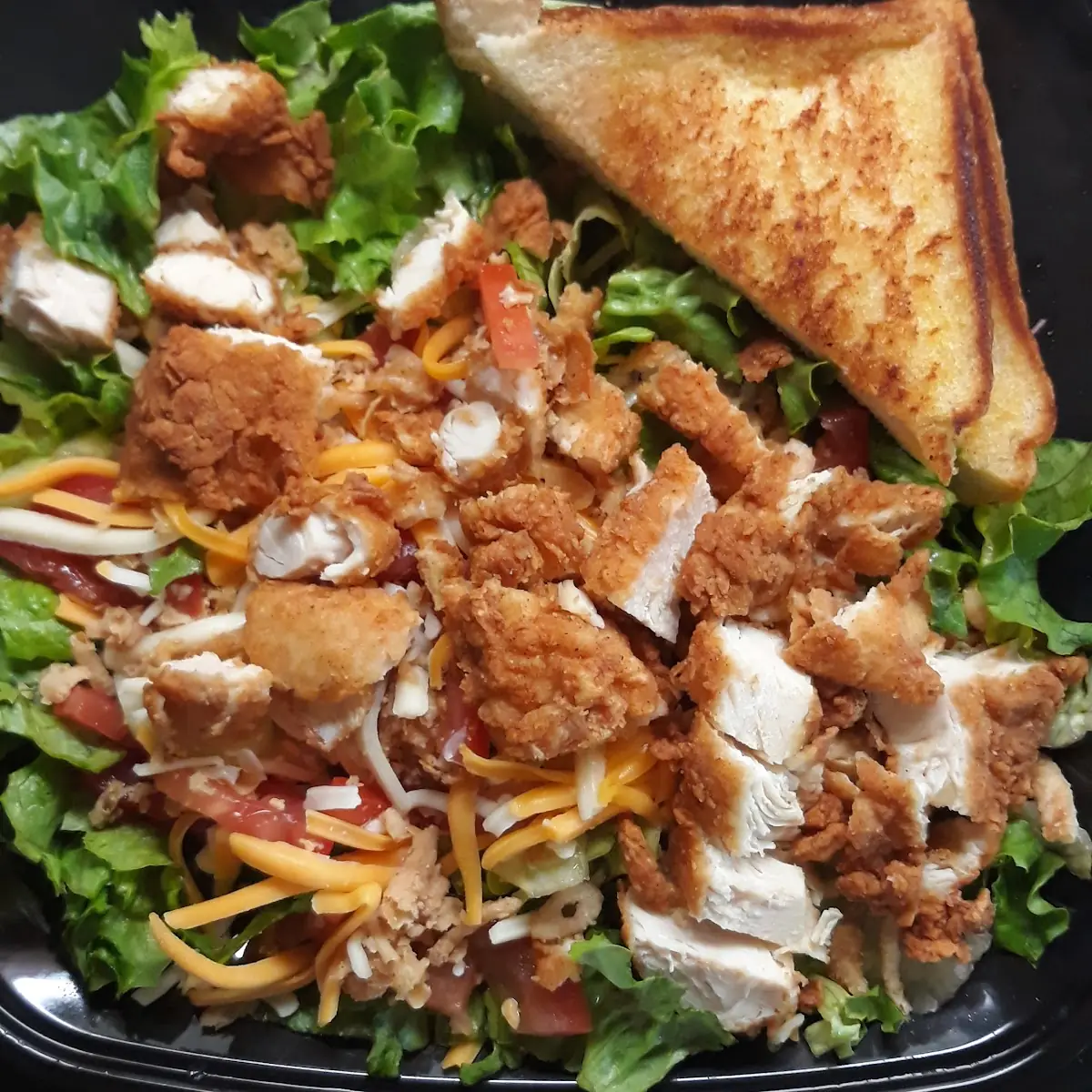 Fried Chicken House Salad with Ranch Dressing