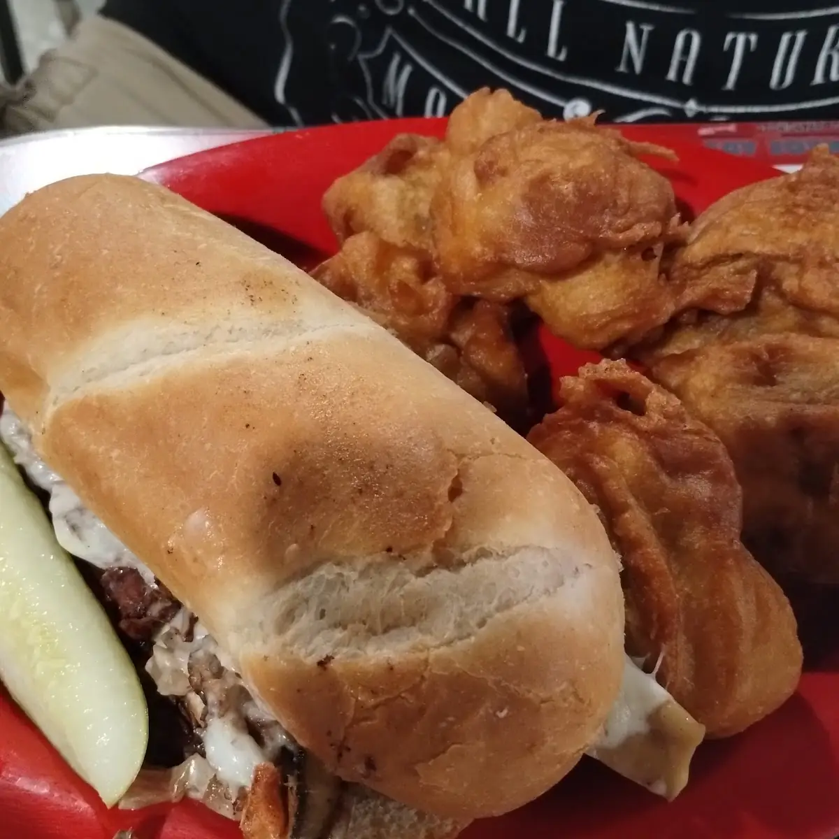 Philly Cheese Steak & Deep Fried Mushrooms