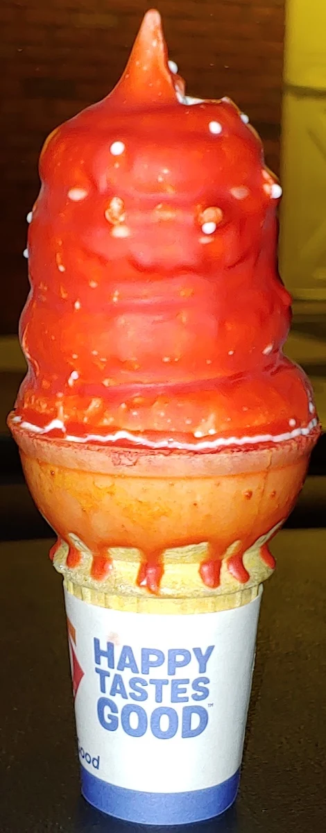 Cherry Dipped Soft Vanilla Cone