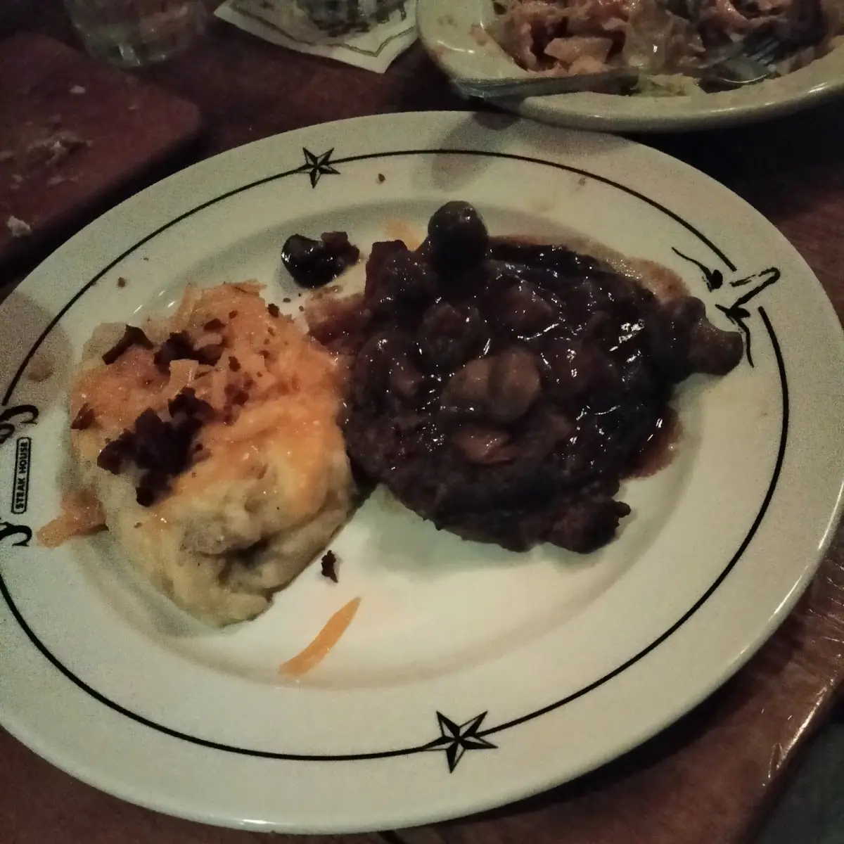 Chop Steak Smothered with Mushrooms
