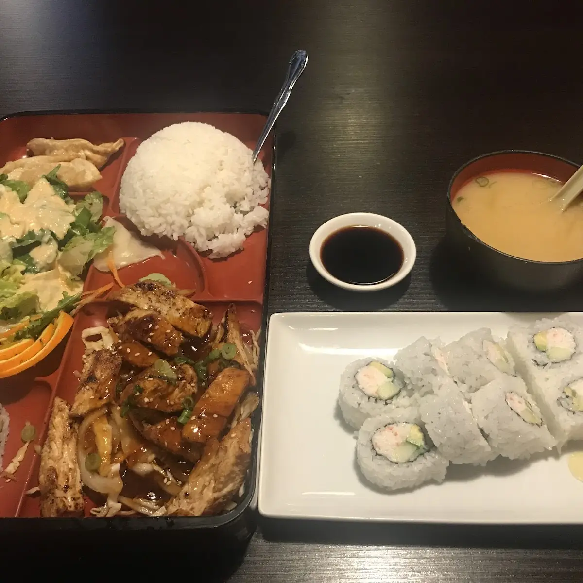 Sushi Bento Box with Gyoza