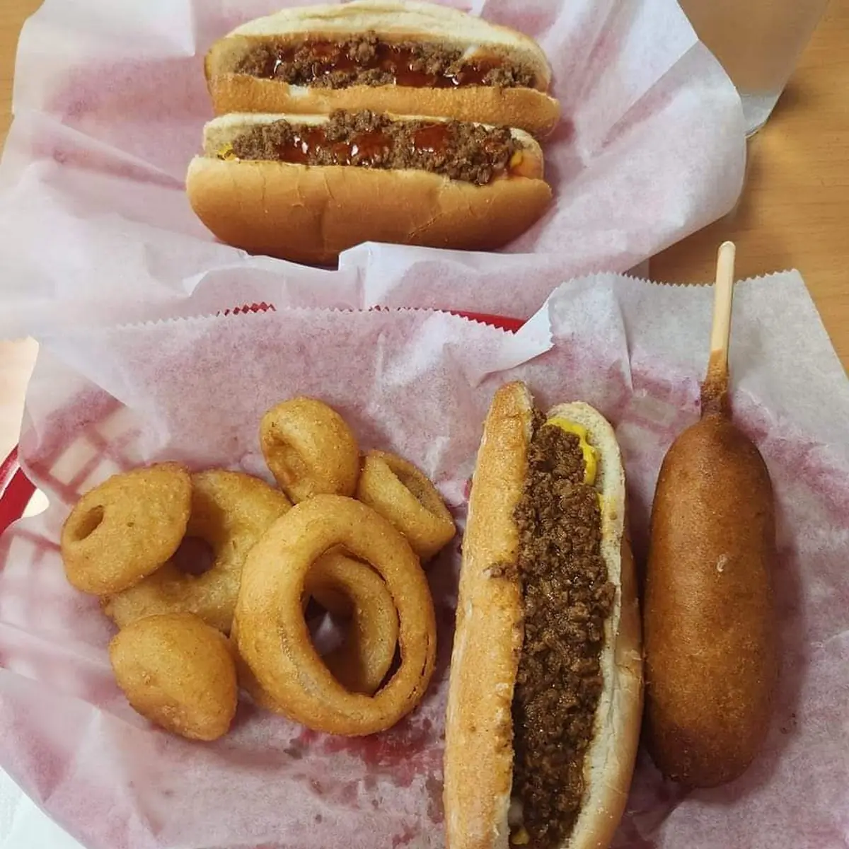 Corn Dog Hot Dog Onion Rings